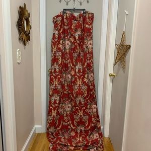 Vintage Ralph Lauren red floral scrolls twin duvet cover